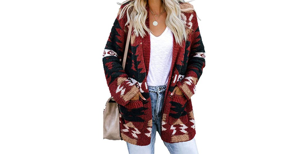 Malaven Womens Long Sleeve Popcorn Knit Open Front Long Cardigan