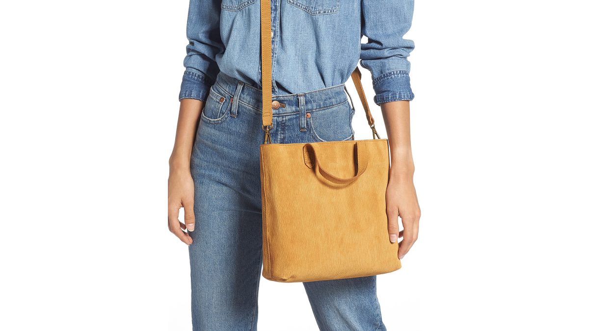 Madewell Zip-Top Transport Corduroy Suede Crossbody Bag