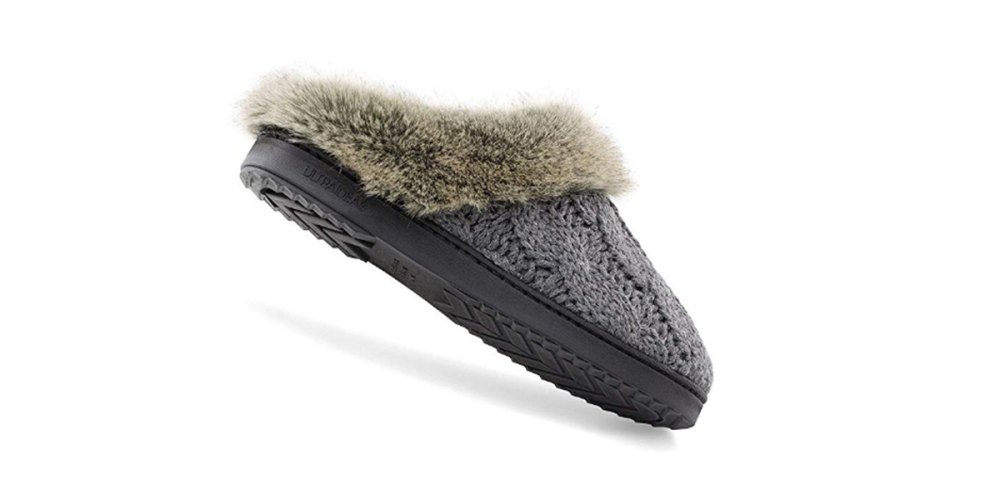 Women's Soft Yarn Cable Knitted Memory Foam Slippers