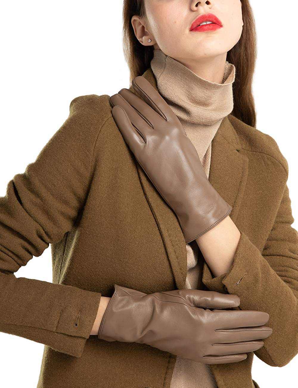 FEIQIAOSH Super-Soft Leather Winter Gloves