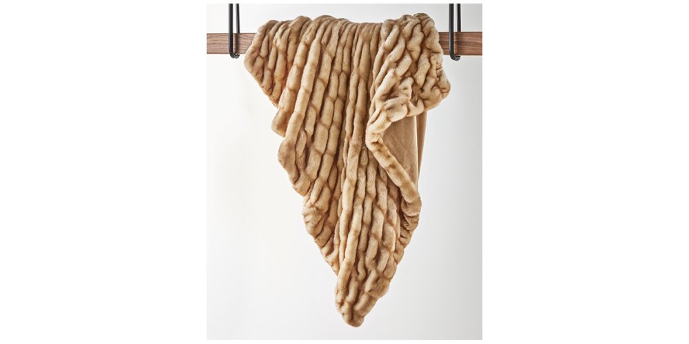 Hotel Collection Carved Faux-Fur Throw, Created for Macy's