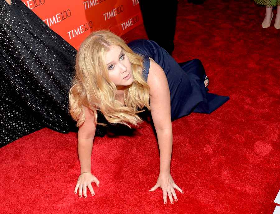 Amy-Schumer-trips-in-front-of-Kanye-West-and-Kim-Kardashian-West