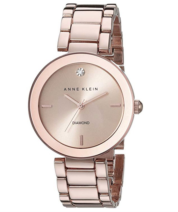 Anne Klein Women's Genuine Diamond Dial Bracelet Watch (Rose Gold)