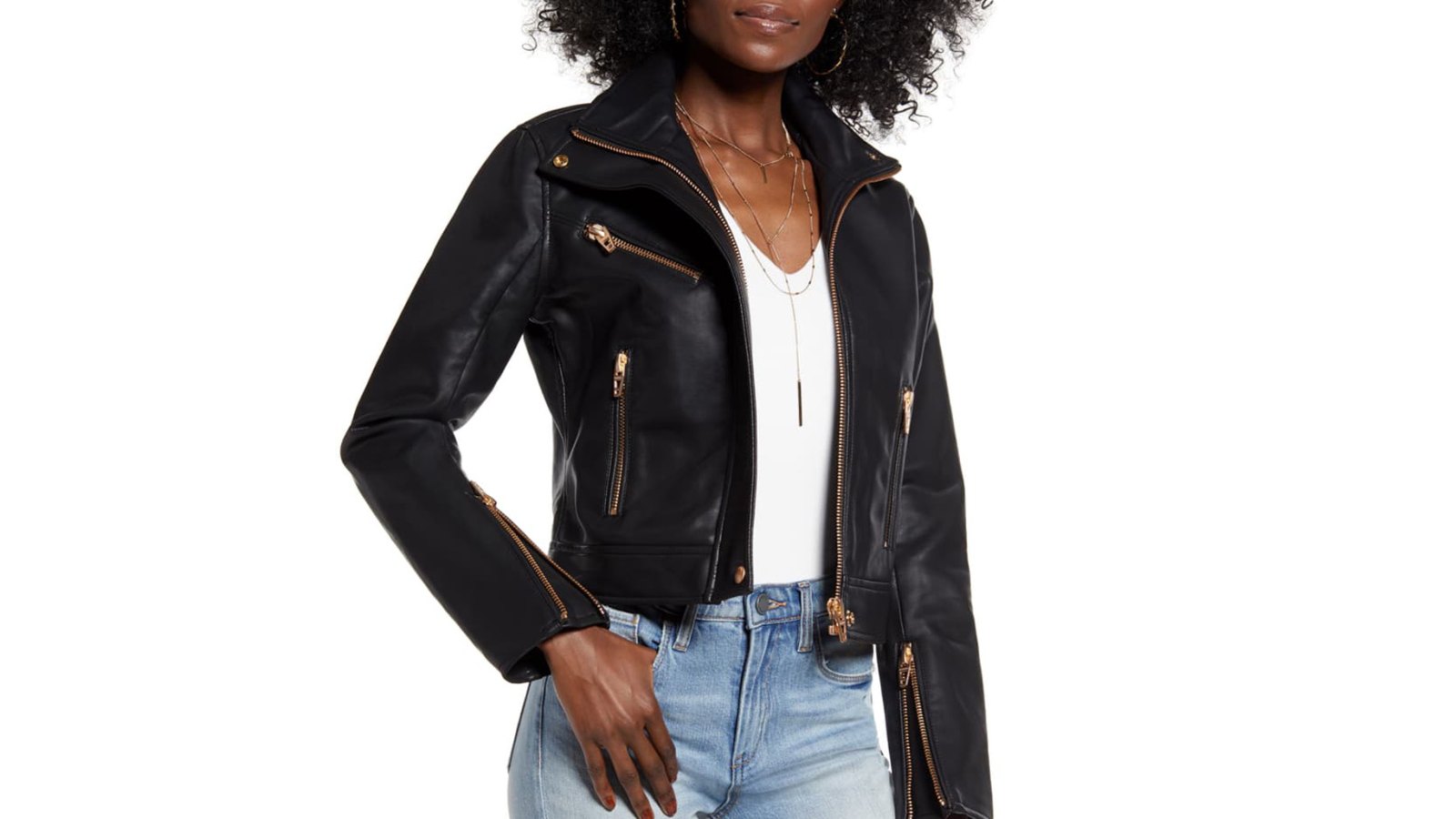 BLANKNYC The Essentials Faux-Leather Moto Jacket