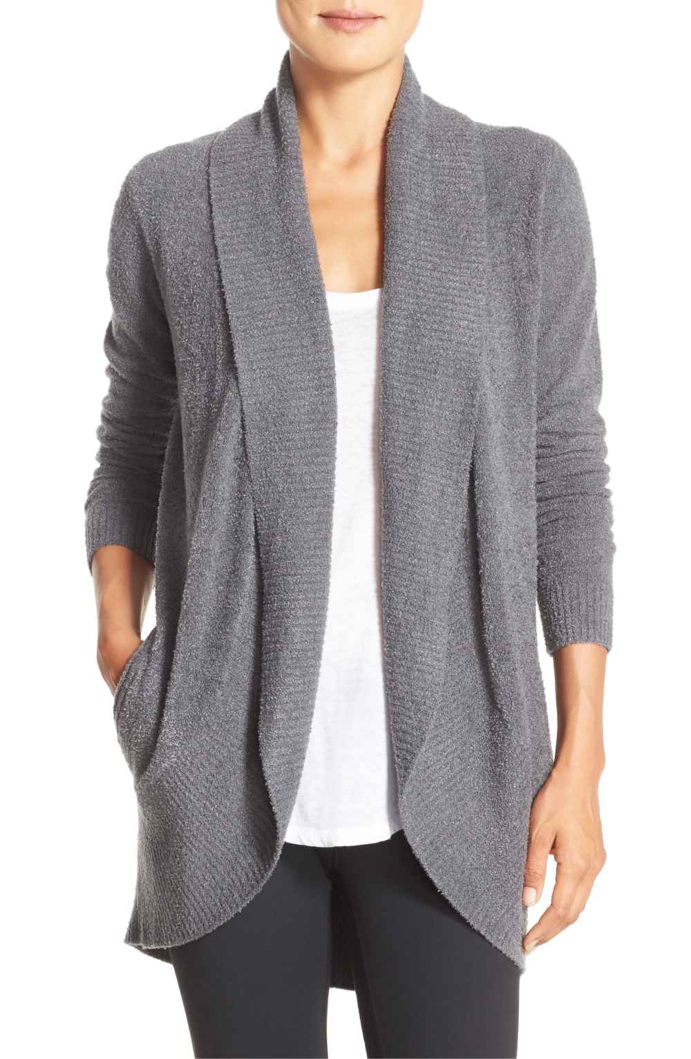 Barefoot Dreams CozyChic Lite Circle Cardigan (Graphite)