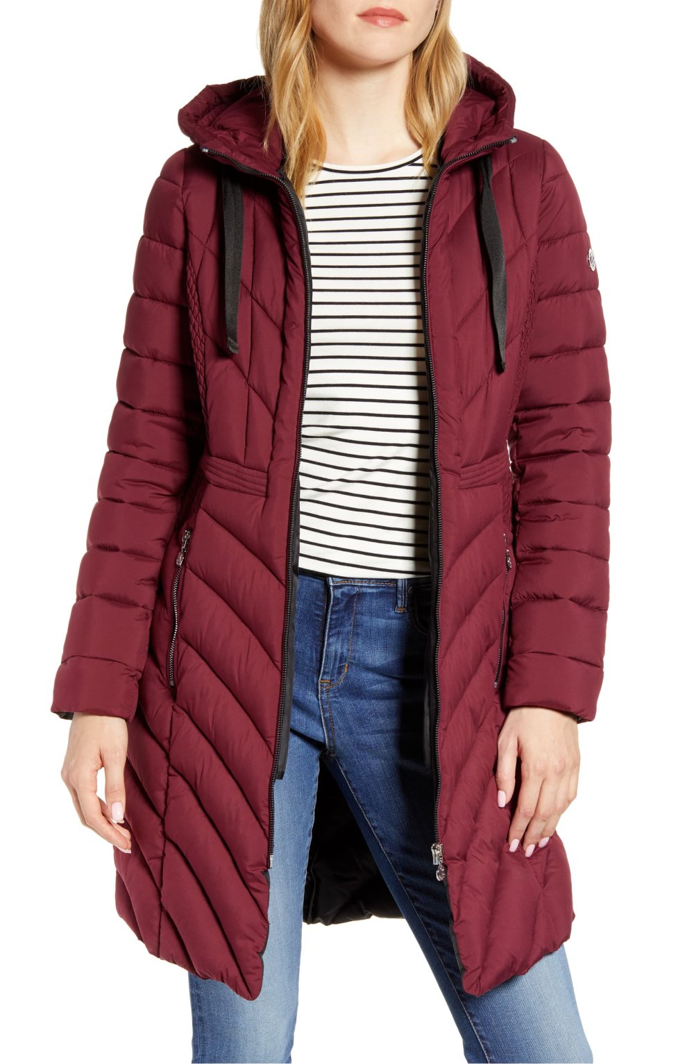 Bernardo Packable Hooded Walker Coat (Berry Jam)