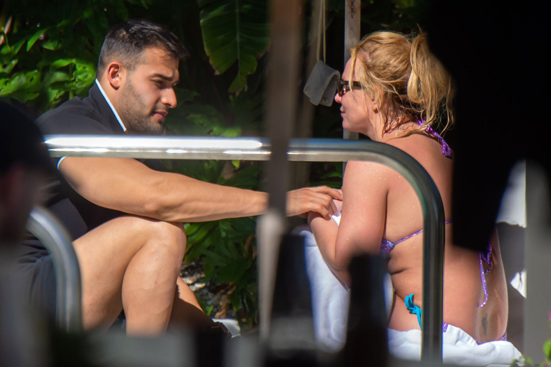 Britney Spears Hits The Pool In Bikini With Sam Asghari In Miami