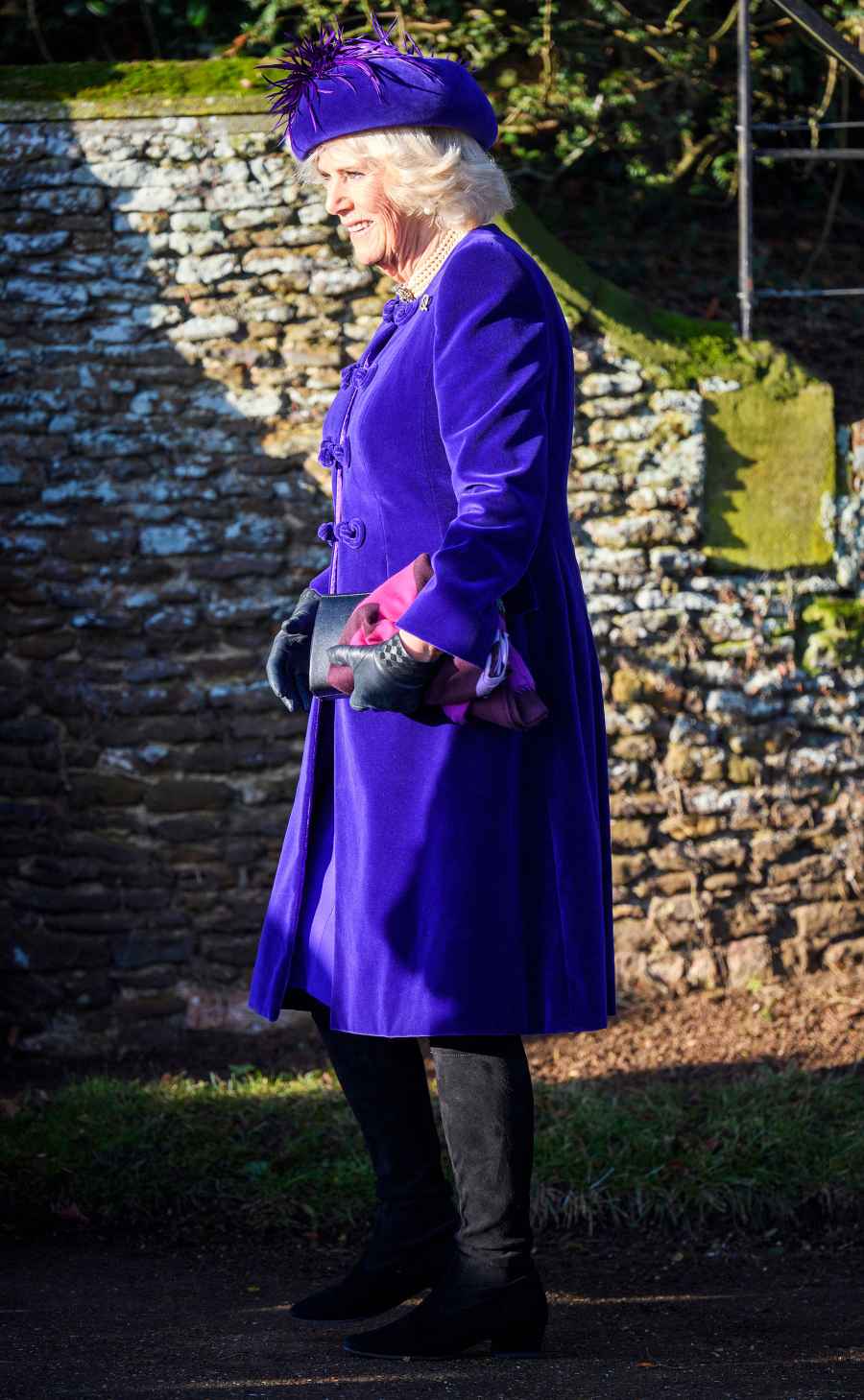 Camilla Duchess of Cornwall Purple Dress December 25, 2019