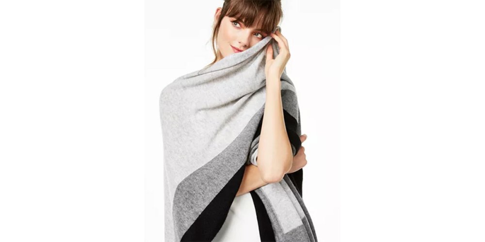 Charter Club Striped Cashmere Wrap, Created For Macy's
