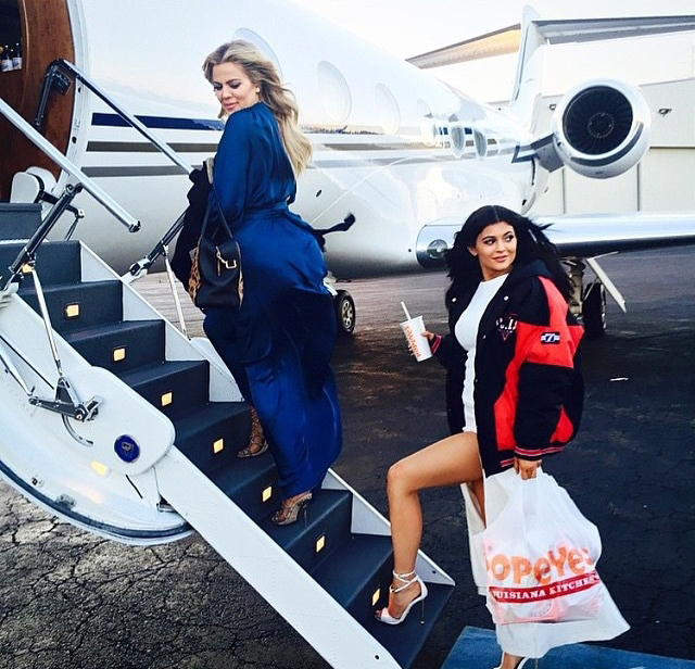 Celebrities Eating on Private Planes