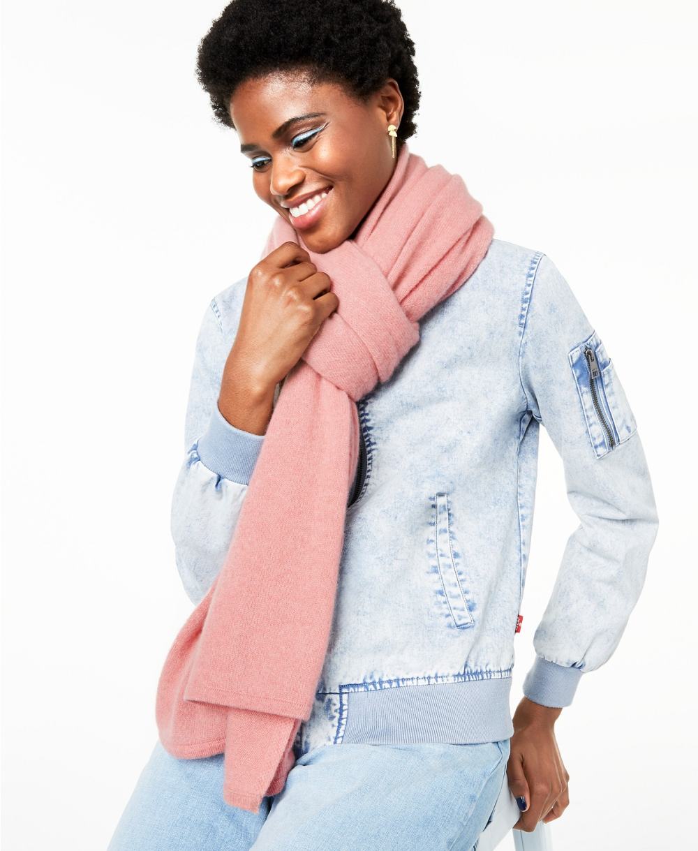 Charter Club Oversized Cashmere Scarf (Bella Rose Heather)