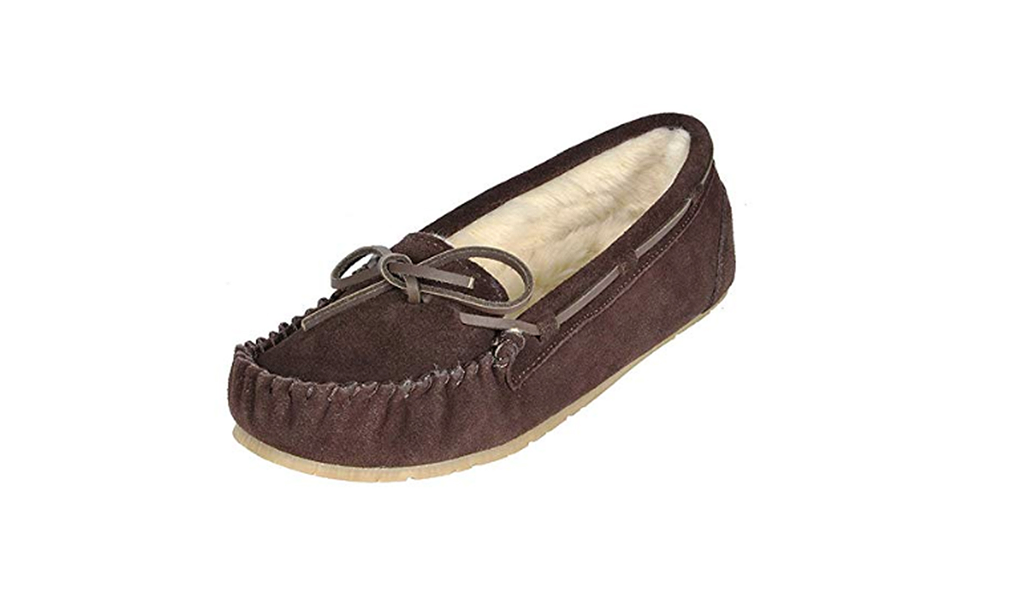 DREAM PAIRS Women's Sheepskin Slip On (Brown)