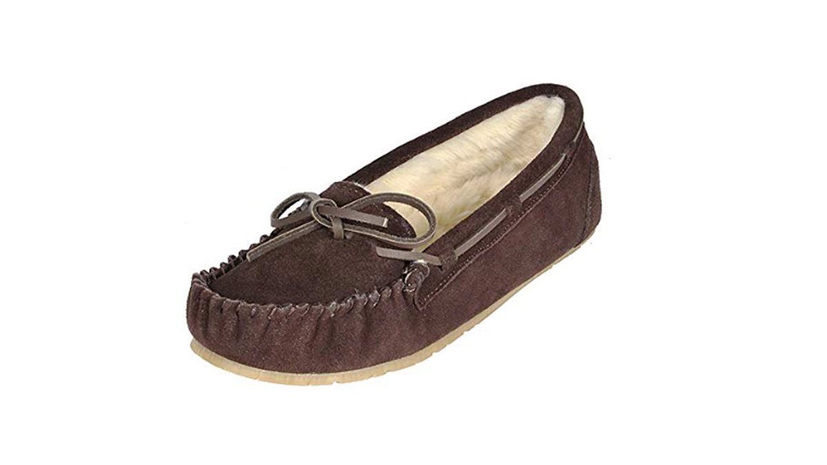 DREAM PAIRS Women's Sheepskin Slip On (Brown)