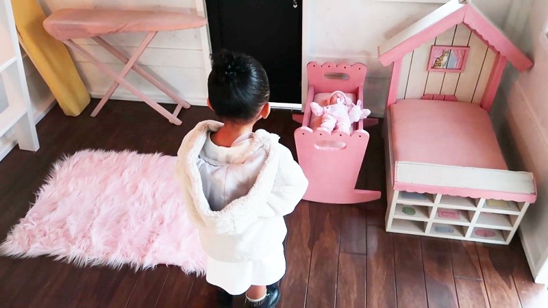 Doll and Bed Inside Kylie Jenners 22 Month Old Daughter Stormis Epic Playhouse From Kris Jenner