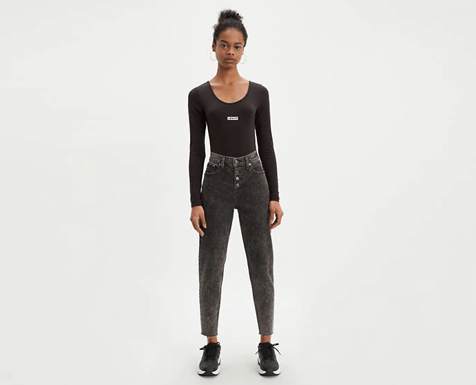 Exposed Button Mom Women's Jeans