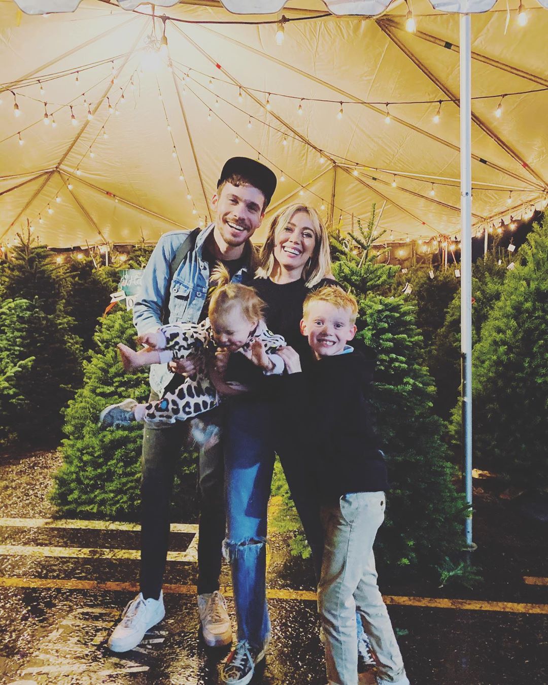 Hilary Duff and Matthew Koma Celebrities Picking and Decorating Christmas Trees With Their Kids