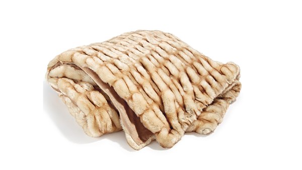 Hotel Collection Carved Faux-Fur Throw