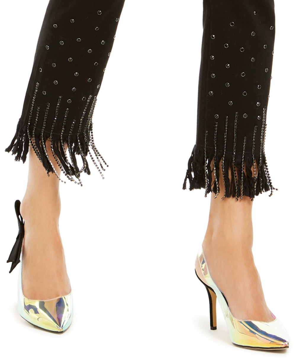 INC Embellished-Hem Ankle Jean