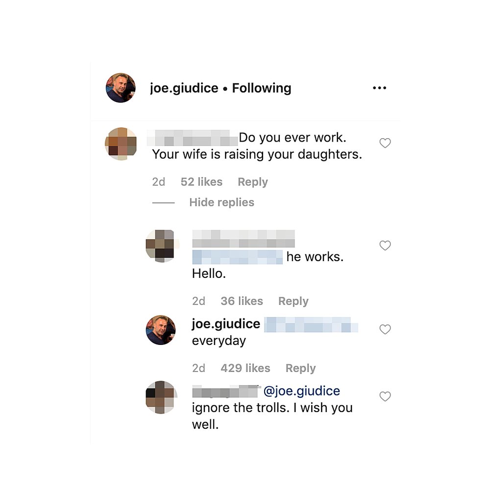 Joe Giudice Reacts to Troll Slams Him For Not Ever Working