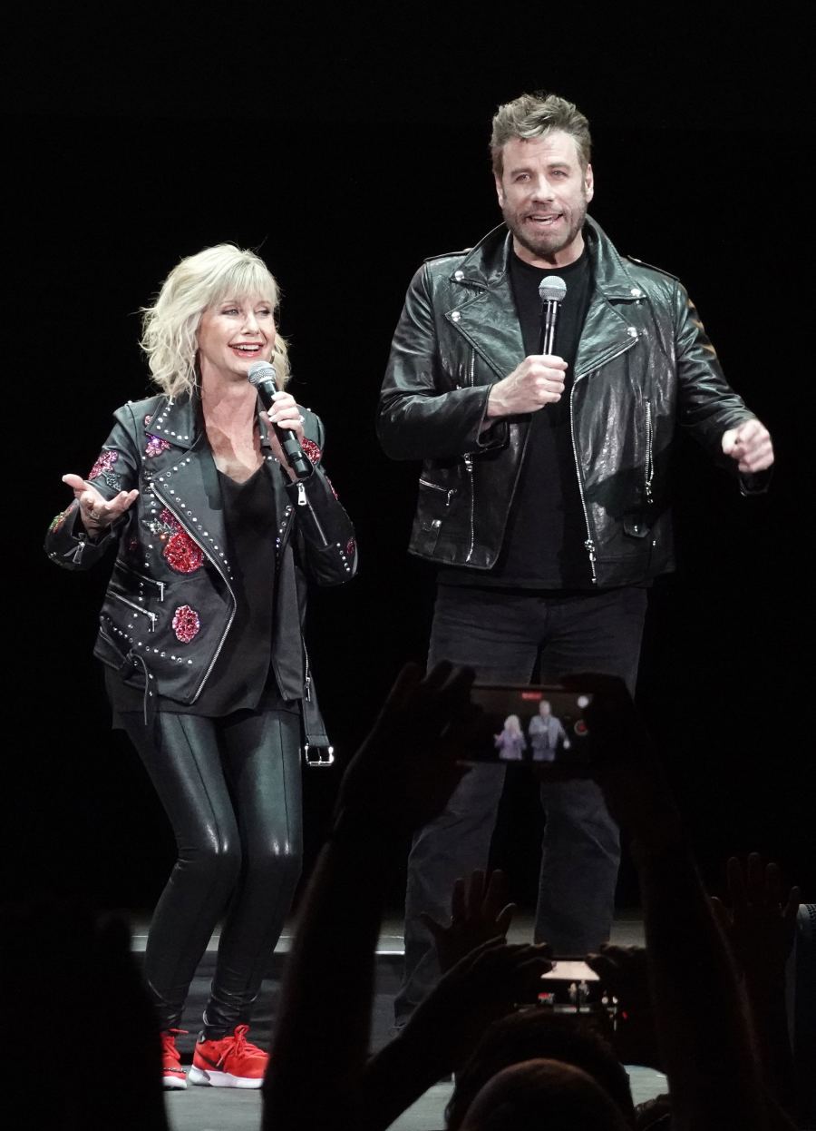 John Travolta and Olivia Newton-John Reprise 'Grease' Roles in Full-On Costumes