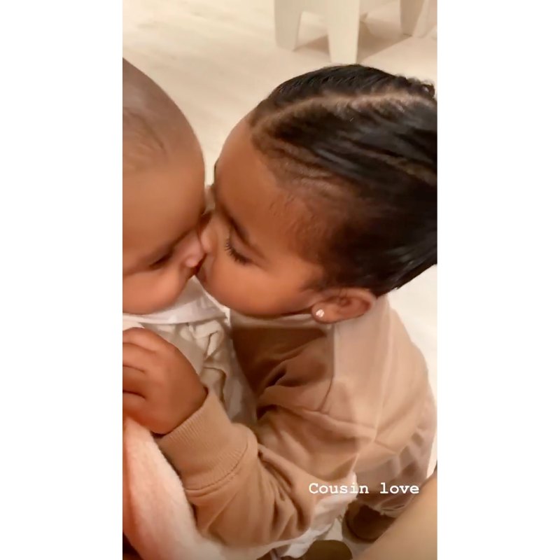 Khloe Kardashians Daughter True Kisses Kim Kardashians Son Psalm
