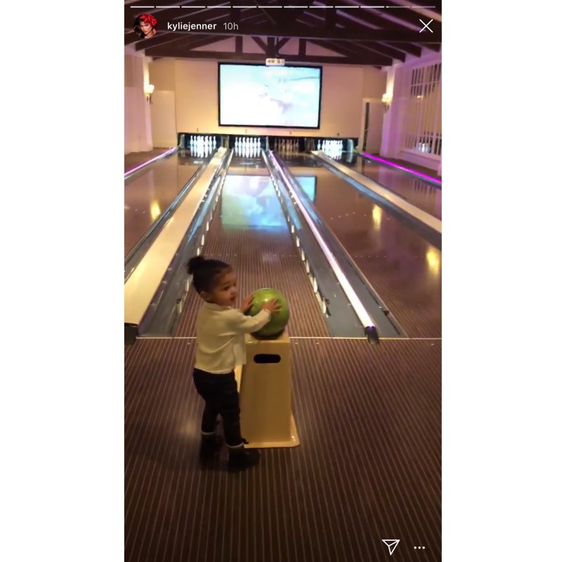 Kylie Jenner’s Daughter Stormi Learns to Bowl During Snowy Getaway