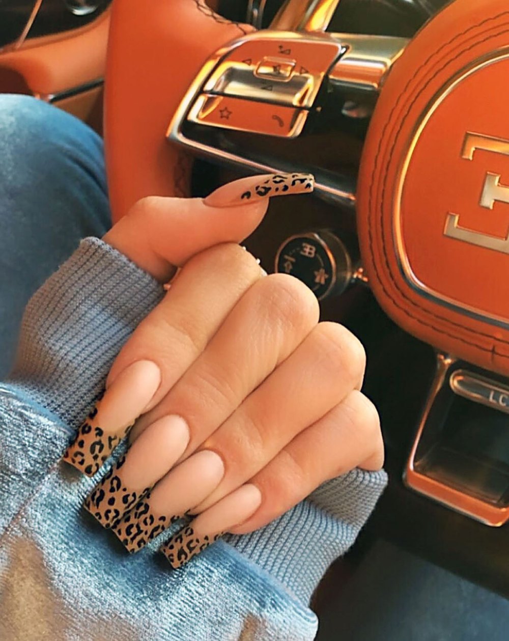 Kylie Jenner's Leopard Print French Manicure