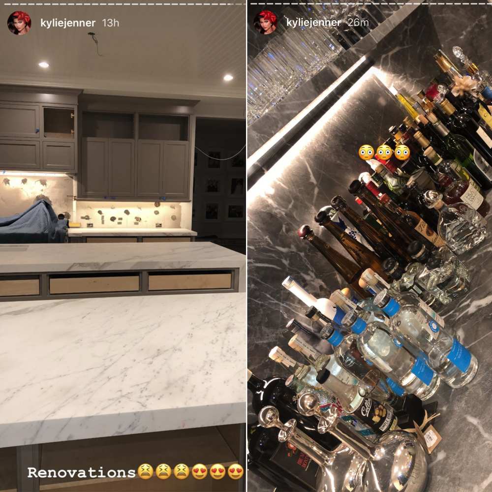 Kylie Jenner Shows Off Her Kitchen Renovations and Fully Stocked Bar