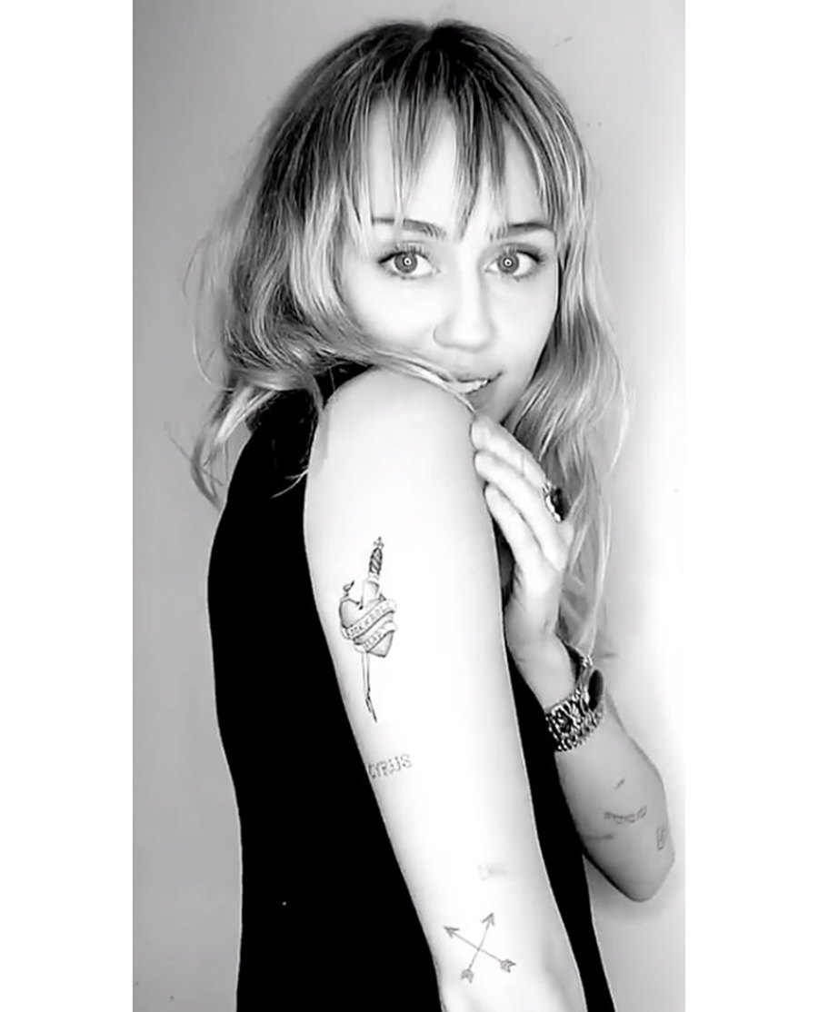 Miley Cyrus Post Divorce Tattoos - Rock N Roll Heart