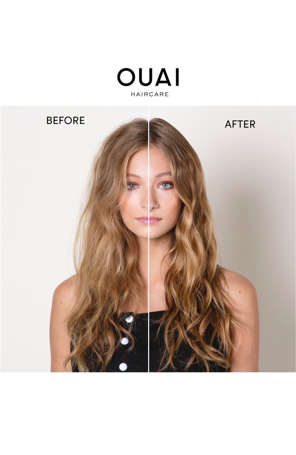 Ouai Rose Hair & Body Oil before and after