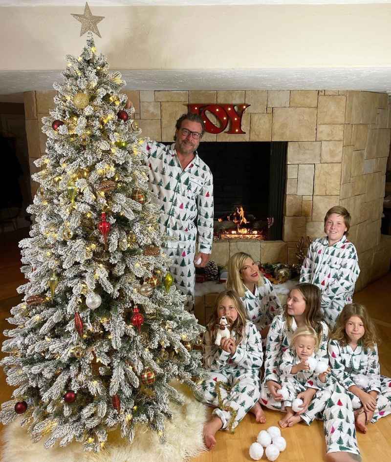 Pajamas Christmas Card Tori Spelling and Family