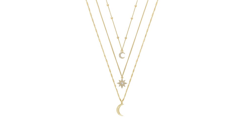 Ettika Set of 3 Celestial Pendant Necklaces