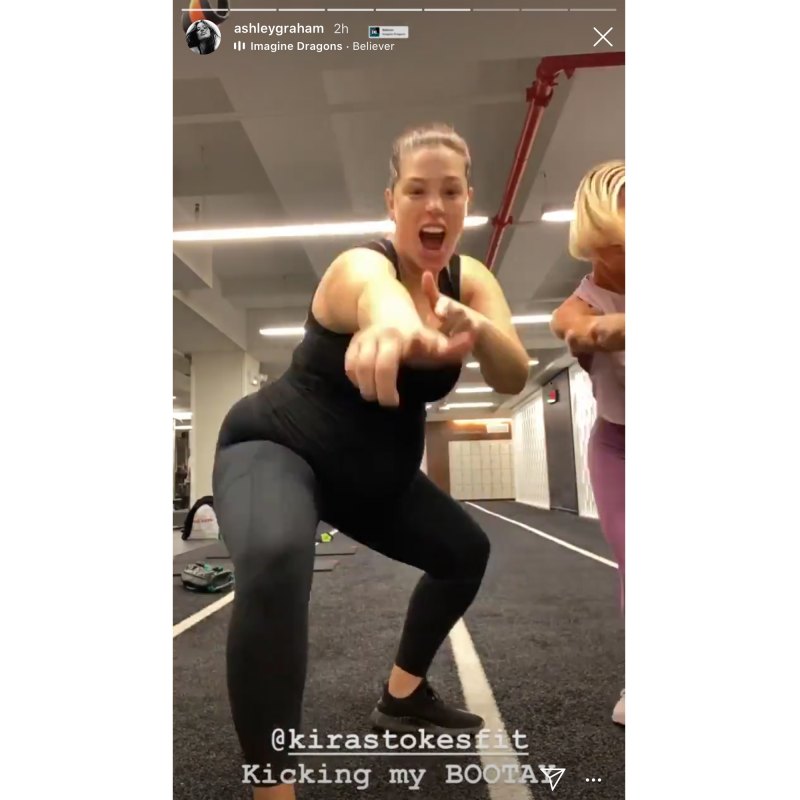 Pregnant Ashley Graham Works Out