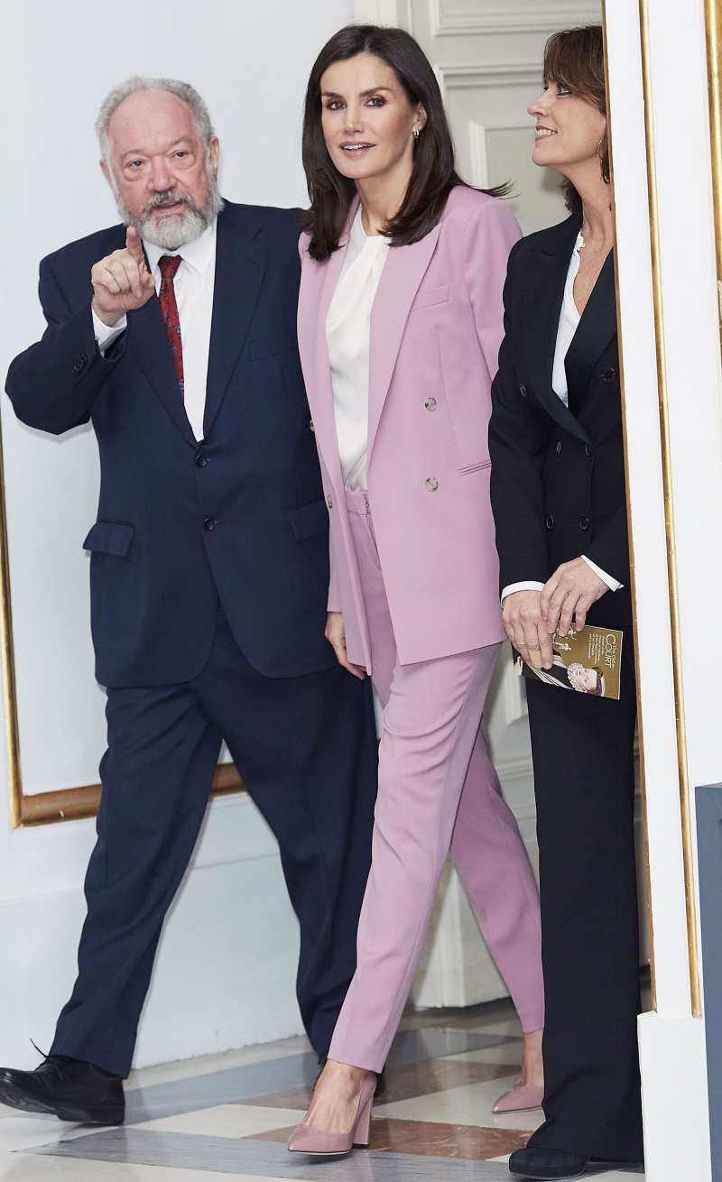 Queen Letizia Dusty Rose Pantsuit December 17, 2019
