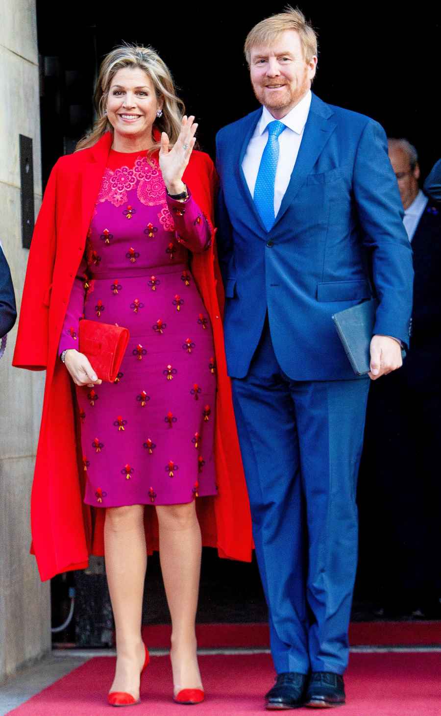 Queen Maxima Purple & Red Dress December 4, 2019