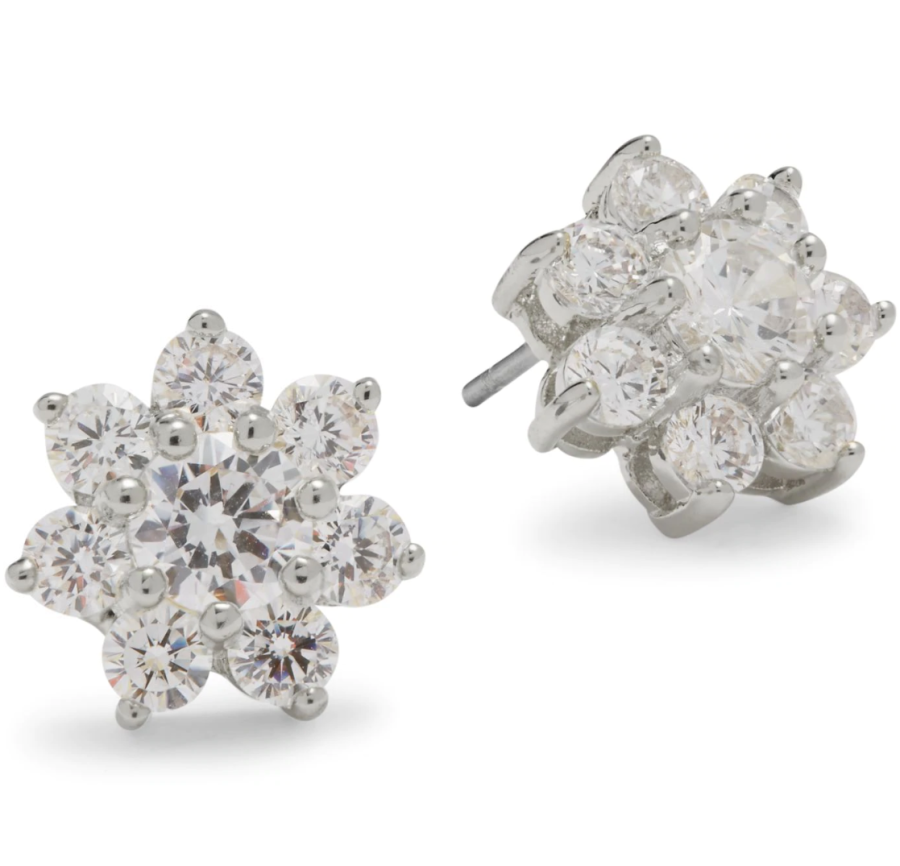 Saks Fifth Avenue CZ & Sterling Silver Flower Stud Earrings
