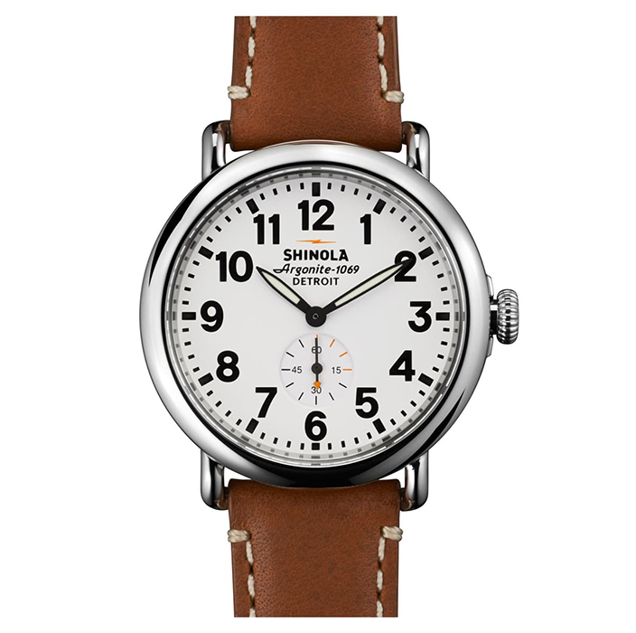 Shinola 'The Runwell' Leather Strap Watch, 41mm