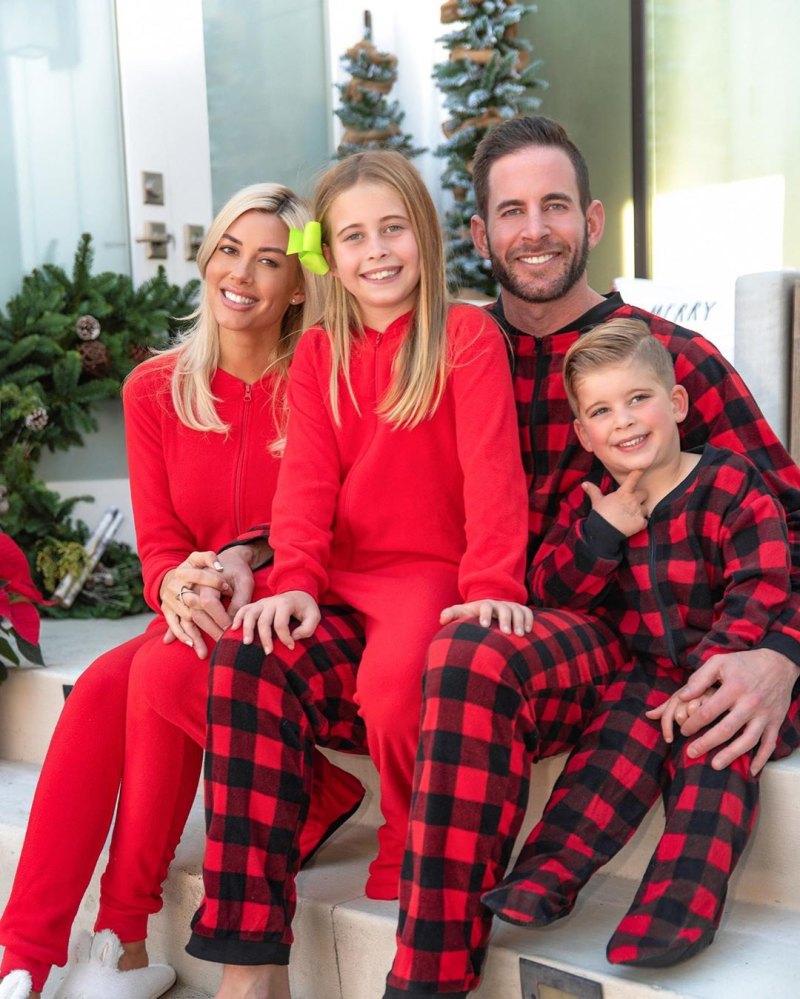 Tarek El Moussa and Heather Rae Young Wear Matching Pajamas in Holiday Photo With Kids