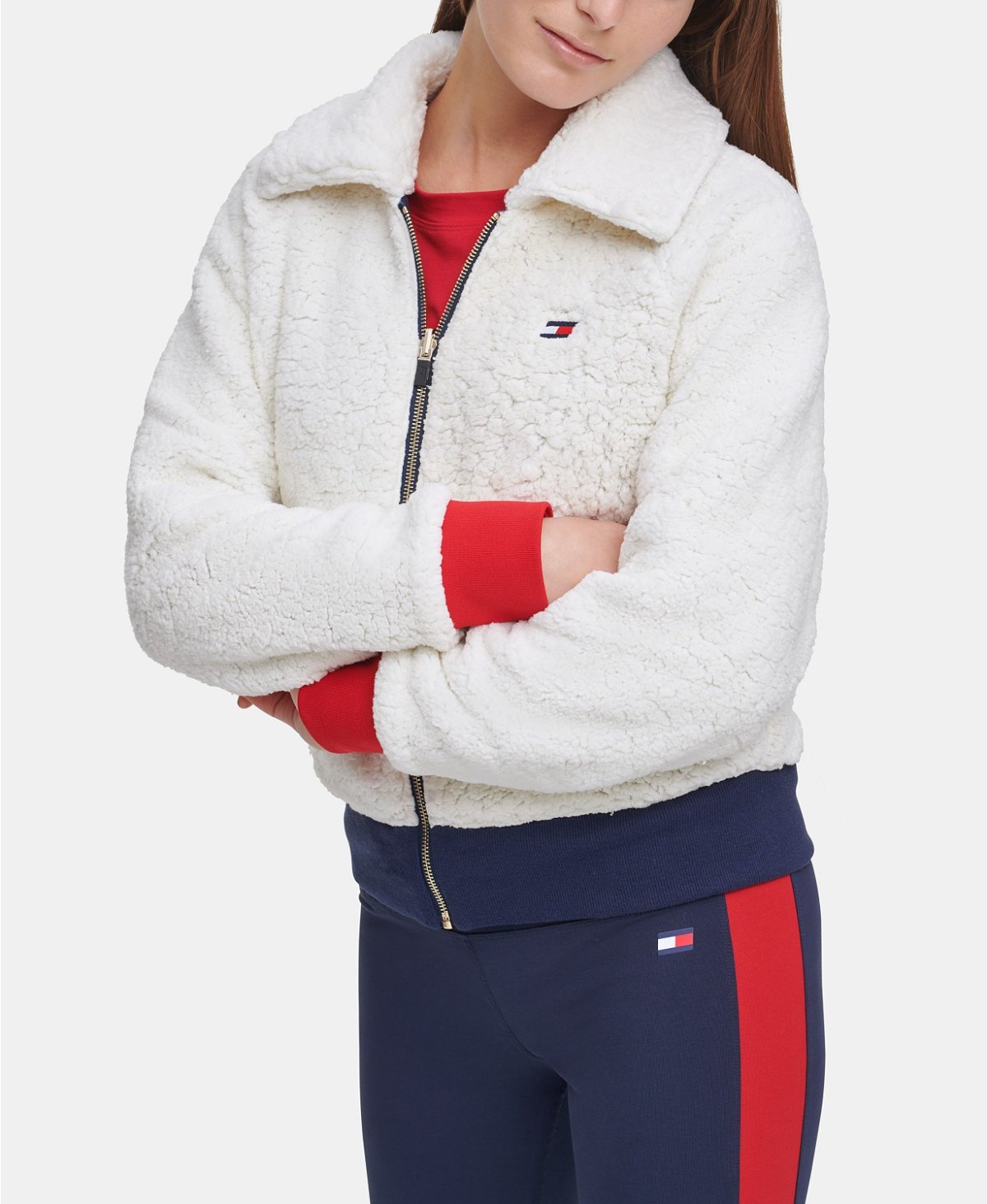 sherpa cropped coat