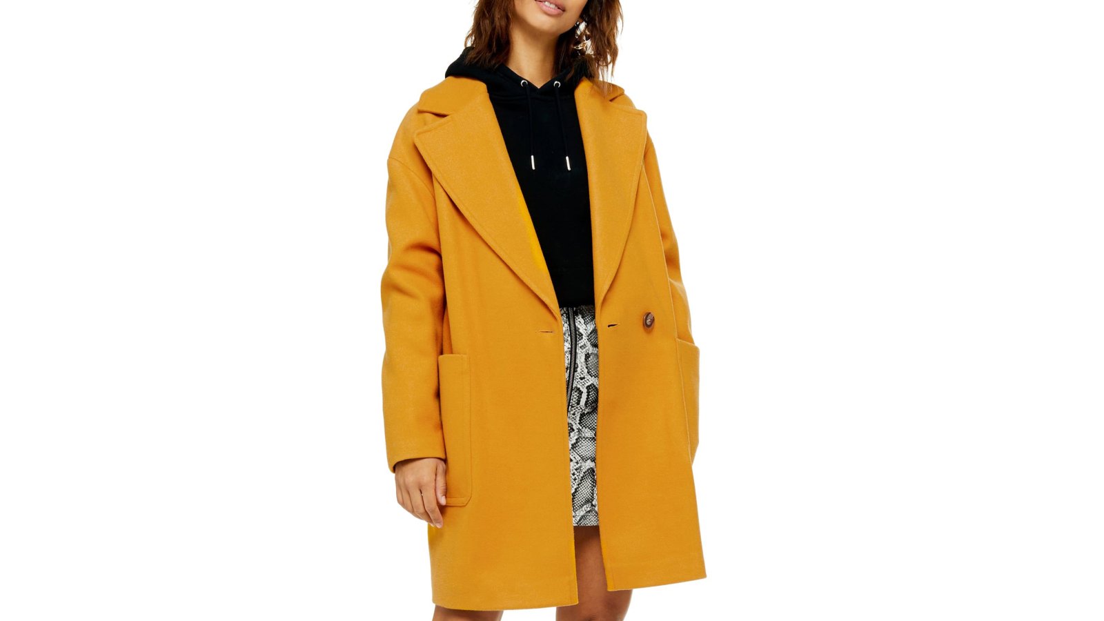 Topshop Carly Coat (Mustard)