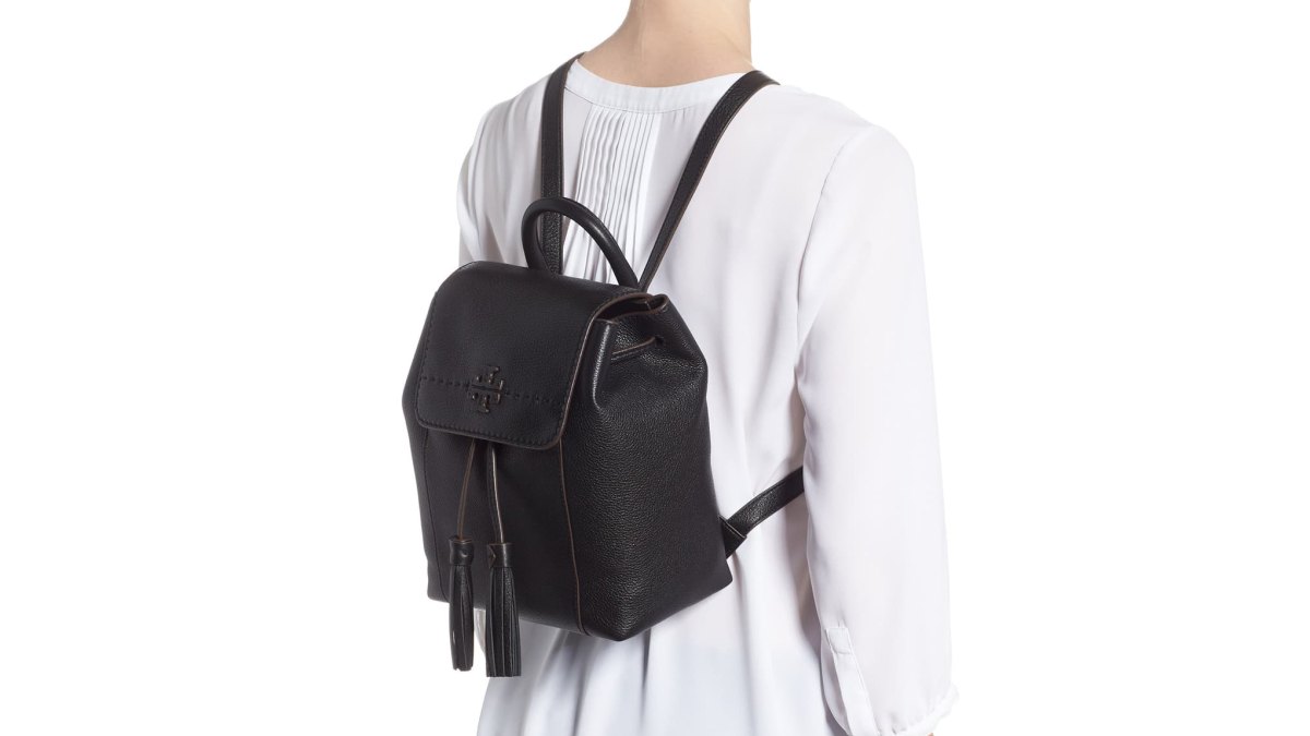 Tory Burch McGraw Leather Backpack (Black Core)