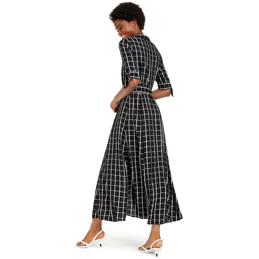 Calvin Klein Plaid Maxi Shirtdress