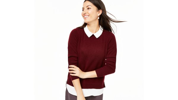Charter Club Cashmere Embellished Layered-Look Sweater