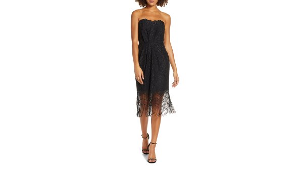 Harlyn Strapless Fringe Cocktail Dress