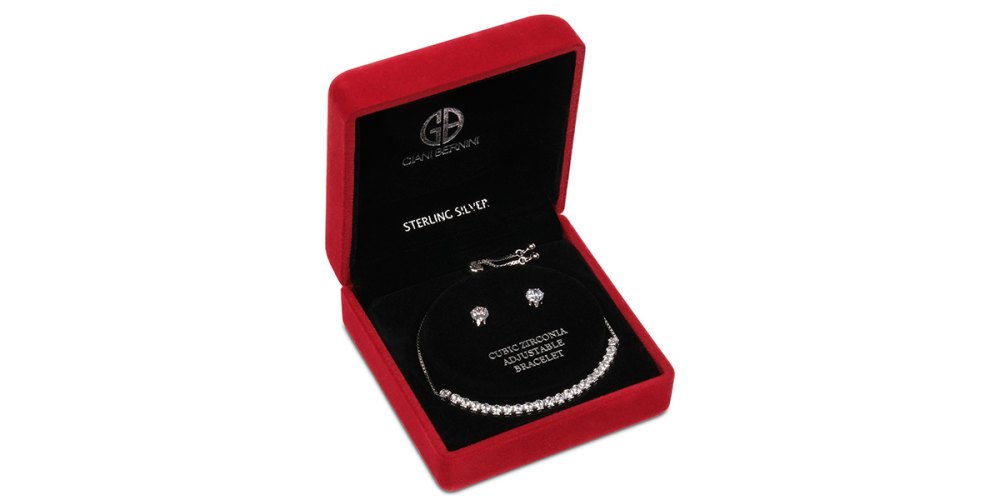 Giani Bernini 2-Piece Cubic Zirconia Bolo Bracelet & Stud Earrings Set