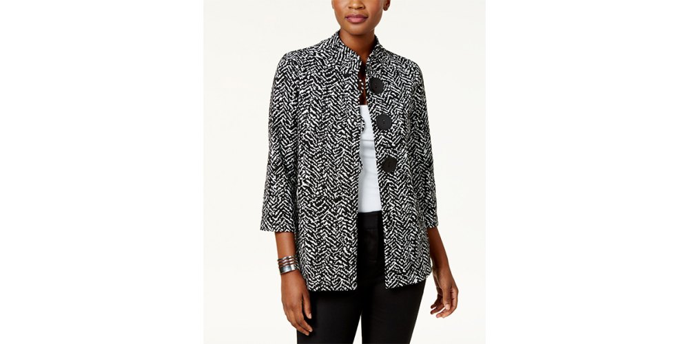 JM Collection Printed Three-Button Jacket, Created for Macy's