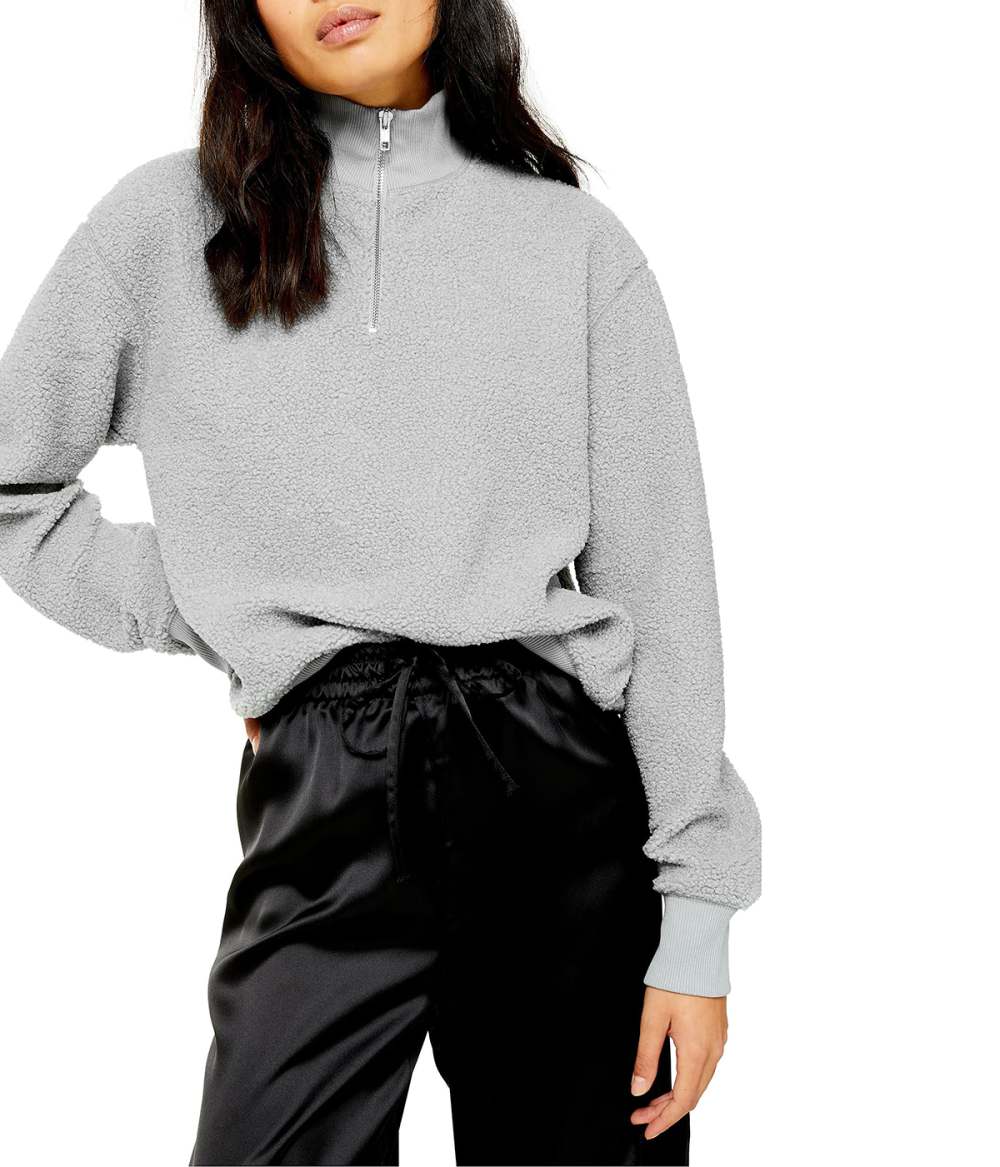 TopShop Half Zip Funnel Neck Sweatshirt