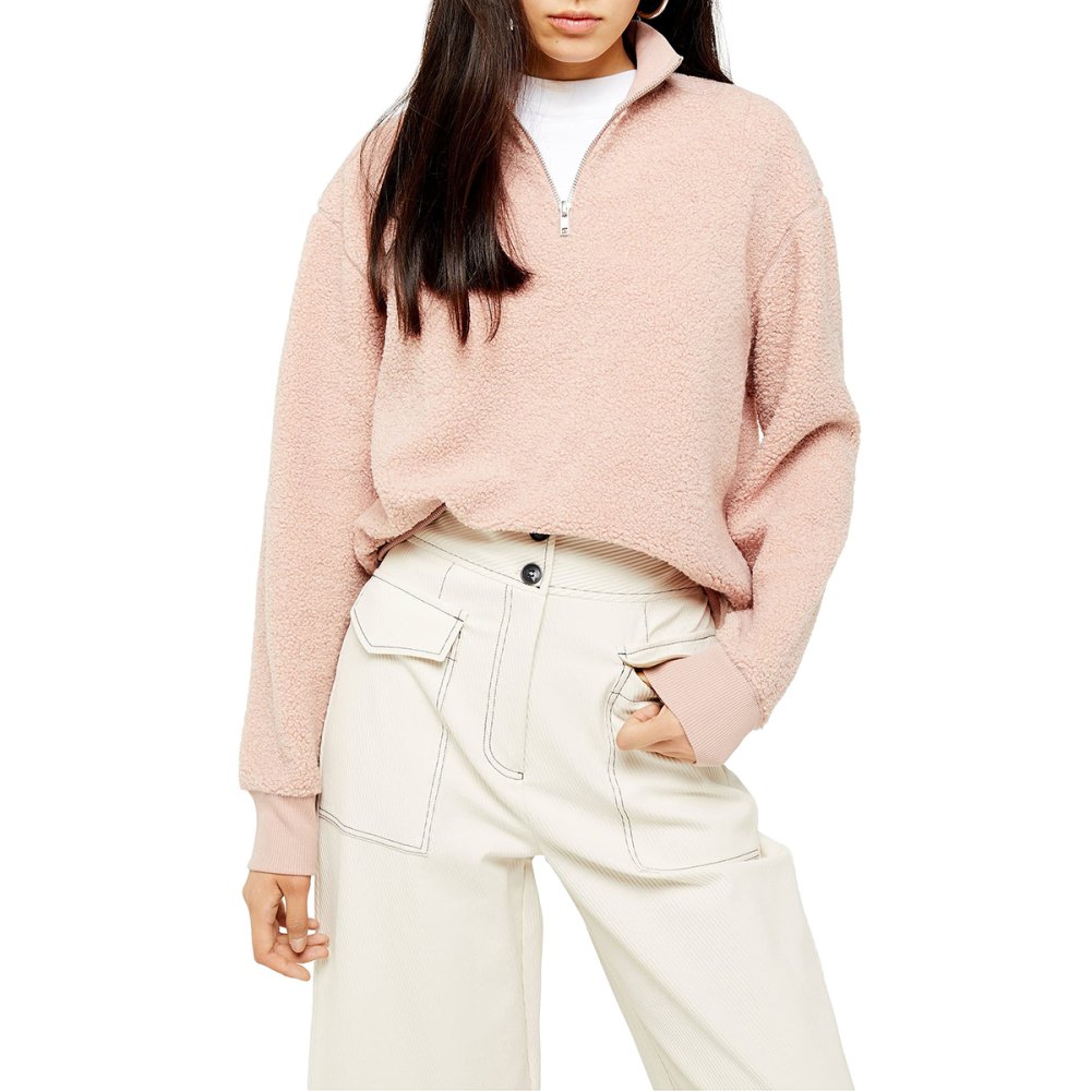 TopShop Half Zip Funnel Neck Sweatshirt