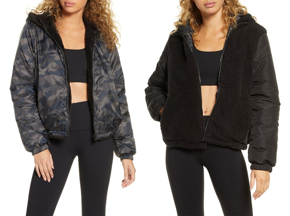 Reversible Faux Shearling Puffer Jacket