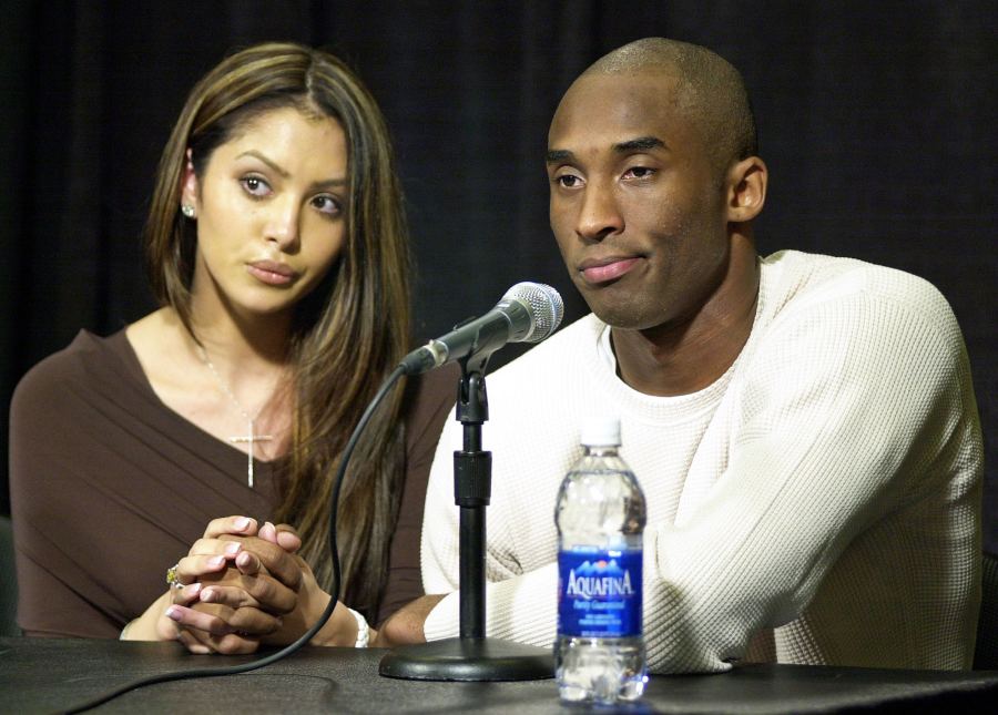 Kobe Bryant and Wife Vanessa at a Press Conference in 2003 Kobe Bryants Life in Pictures